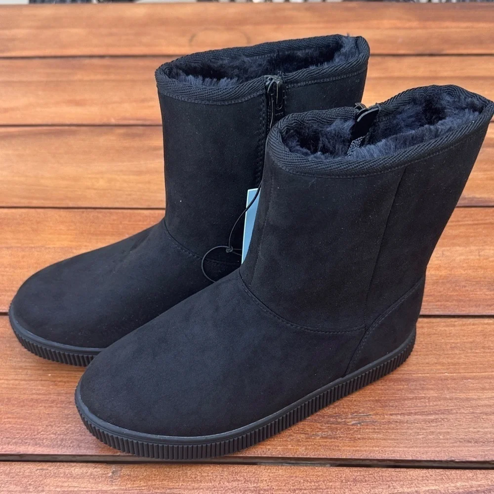 Cat & Jack Kids Black Ankle Boots Size 1 NWT